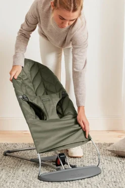 Skråstol Bliss Vævet, blomsterbladsquilt,mørkegrøn