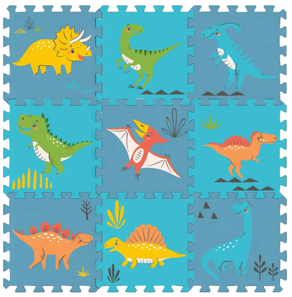 Skumlegegulv med dino arter, 9 skumfliser