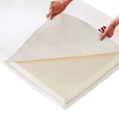 Skummadras inkl. betræk, 90x200 cm, H: 9cm, Hvid