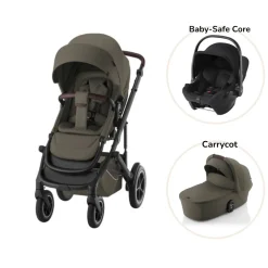 Smile 5Z lux inkl. liggedel og Baby-Safe Core autostol - urban olive/space black