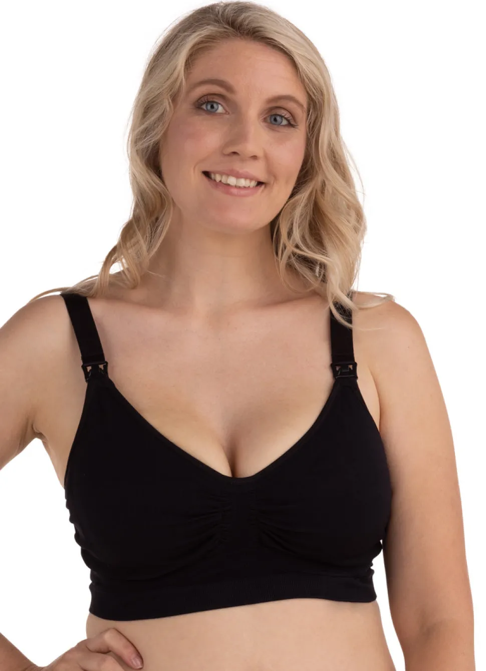 Sømløs Amme BH Med Gelé Bøjle - Sort