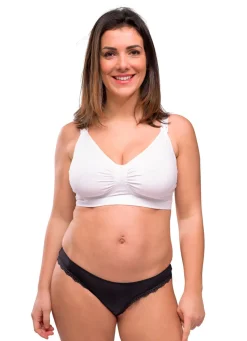 Sømløs Amme BH Med Gelé Bøjle - Hvid