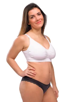 Sømløs Amme BH Med Gelé Bøjle - Hvid
