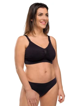 Sømløs Amme BH Med Indlæg - Black