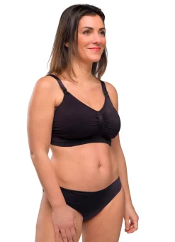 Sømløs Amme BH Med Indlæg - Black