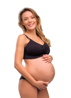 Sømløs Amme BH Med Indlæg - Black