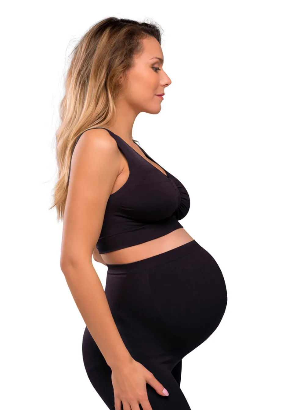Sømløs Graviditets BH - Sort
