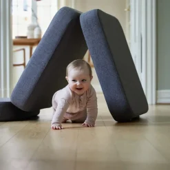 Sofa - 3 fold single soft - mørkegrå/sortgrå knap