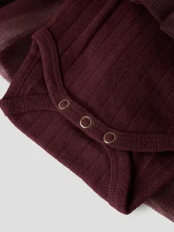 Solange Langærmet Tulle Bodykjole - Catawba Grape