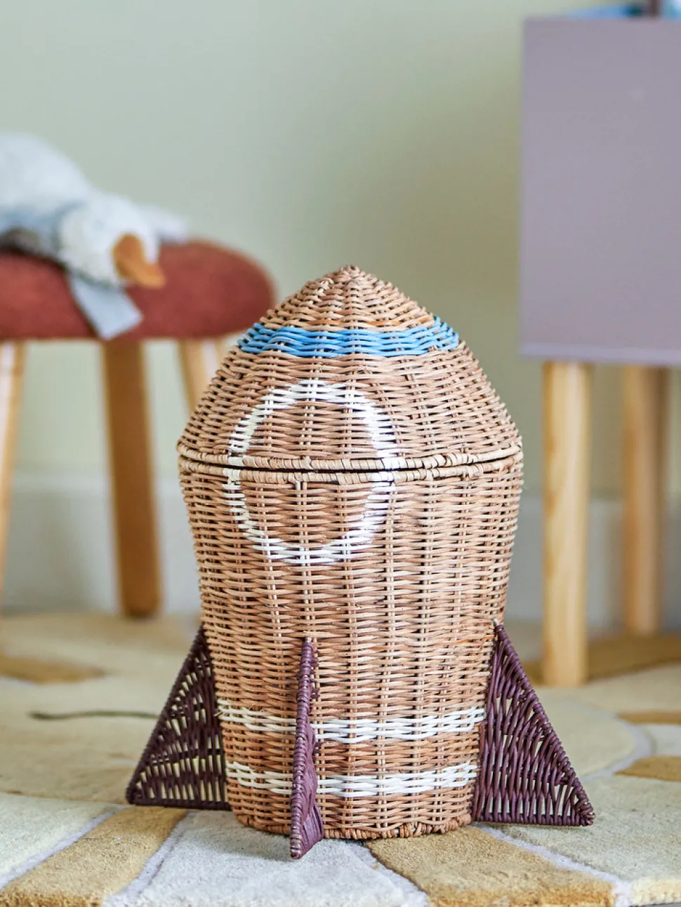 Space Kurv m/låg, Natur, Rattan