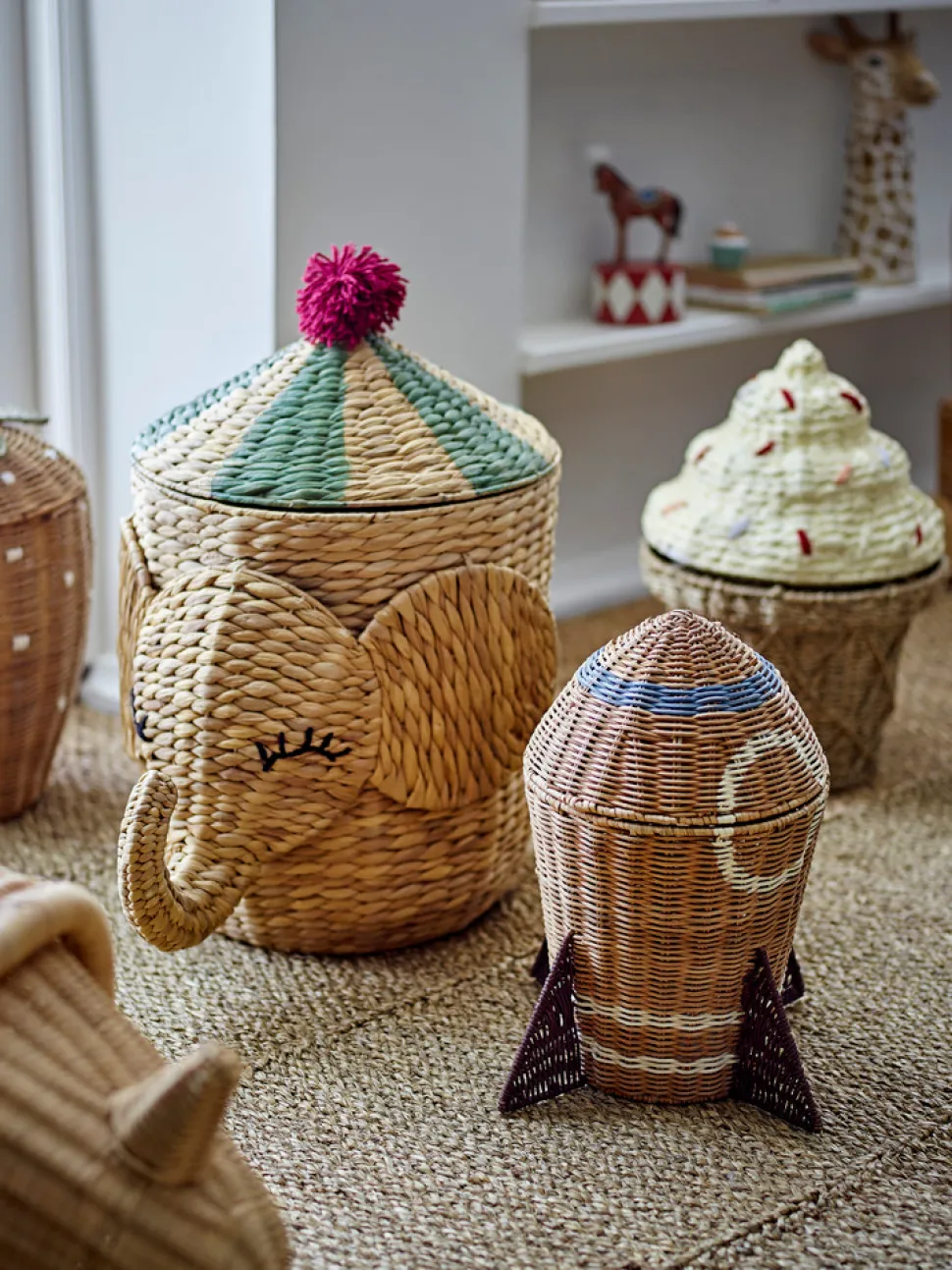 Space Kurv m/låg, Natur, Rattan