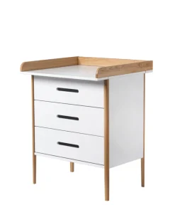 Spoke puslekommode - Hvid/Eg