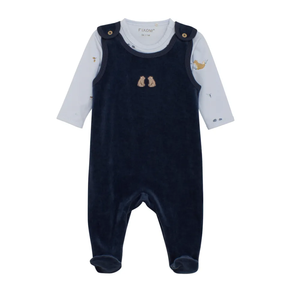 Sæt m. Body og velour bukser - 7555