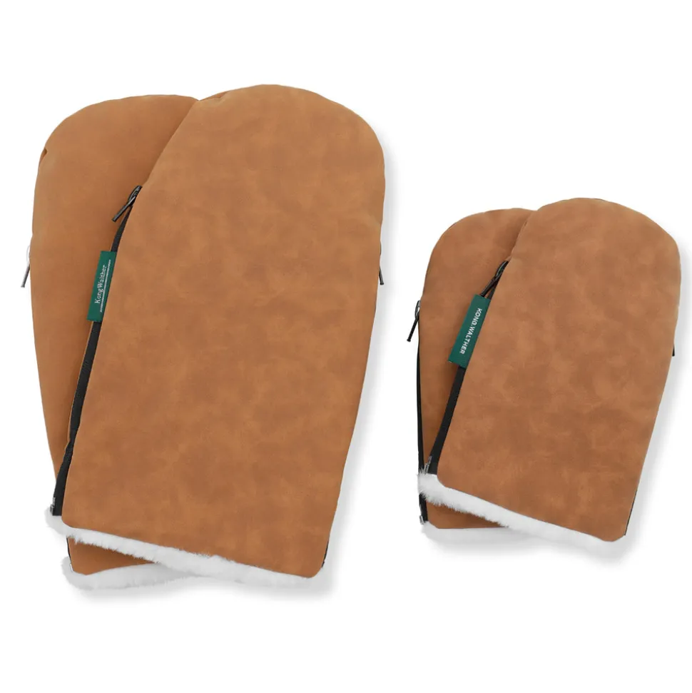 Østerbro handsken 2-Pak (Voksen + Mini) - brown faux suede