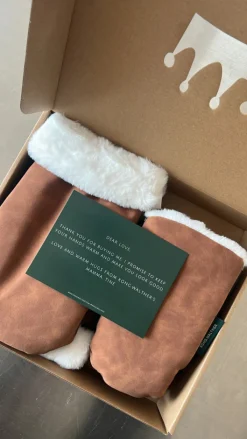 Østerbro handsken 2-Pak (Voksen + Mini) - brown faux suede