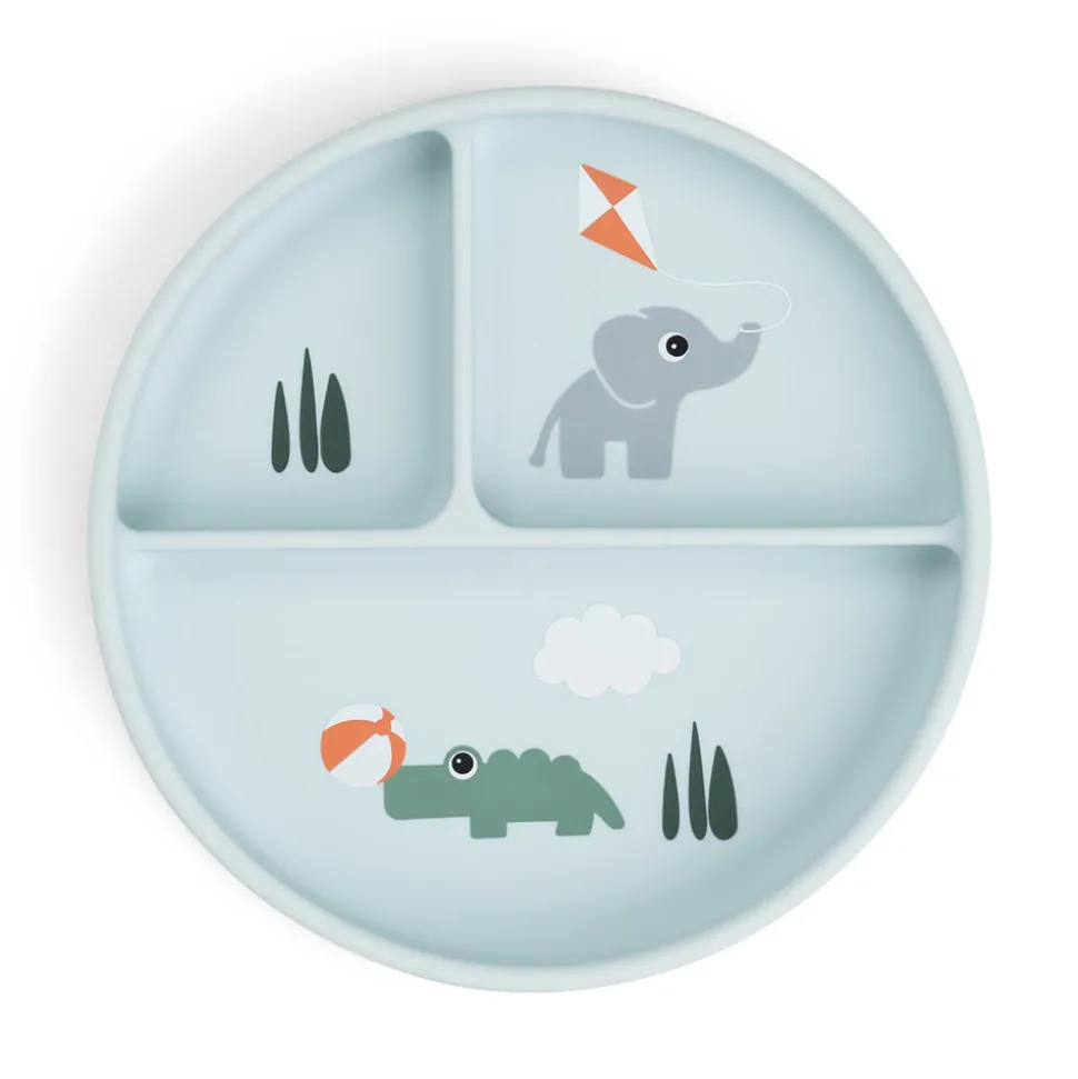 Stick&Stay inddelt tallerken Playground Blå