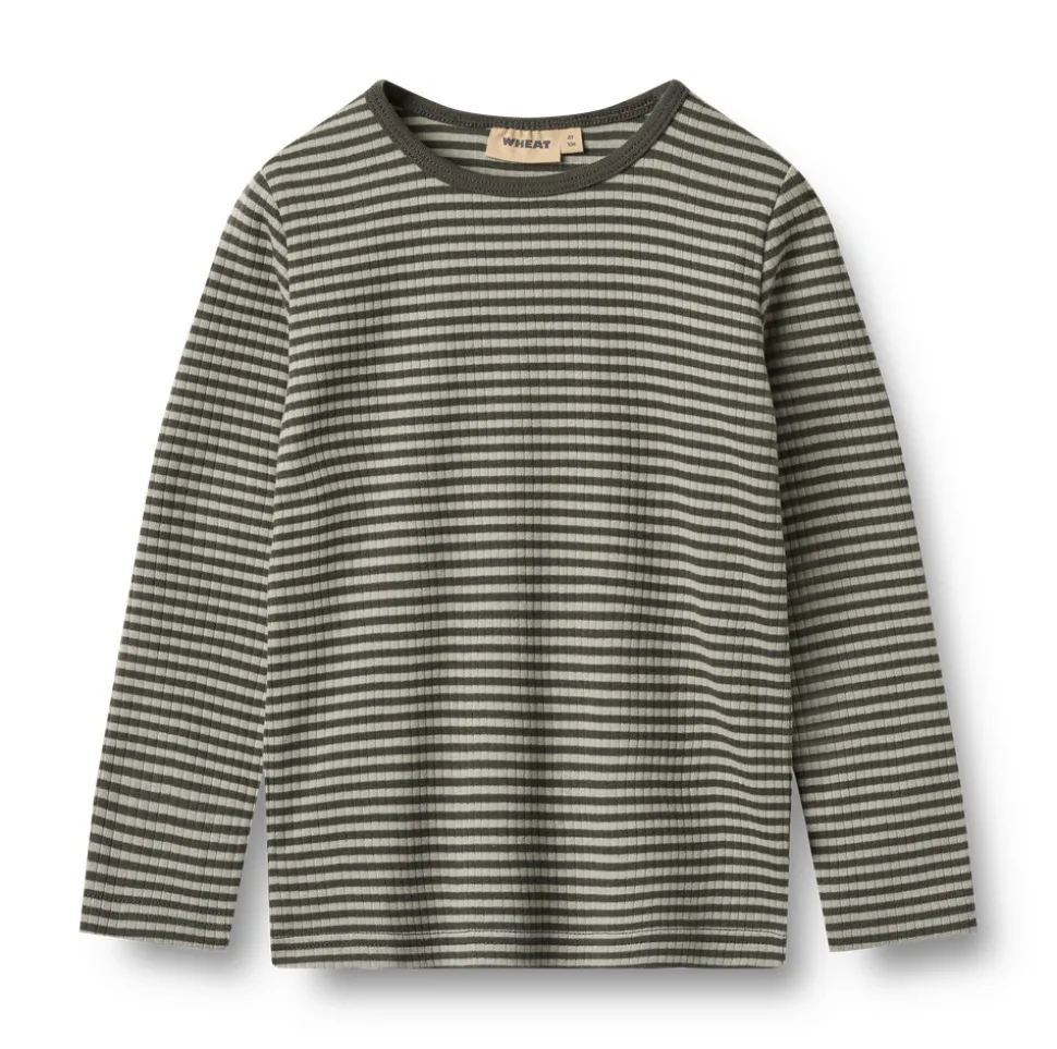 Stig T-shirt Langærmet - Winter forest stripe