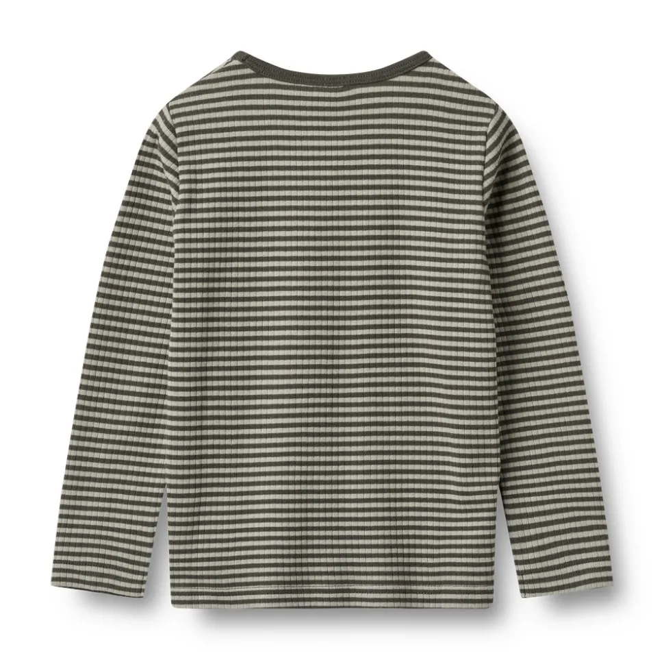 Stig T-shirt Langærmet - Winter forest stripe