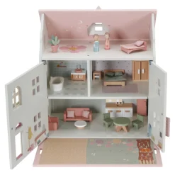 Stort dukkehus med tilbehør