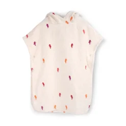 Strandponcho med broderi GOTS- Søhest