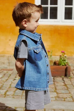 Stribet shorts - NAVY