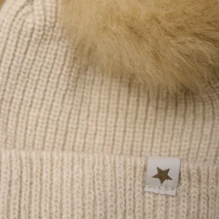 Strik Alpaca Hat Pompoms - Sand melange