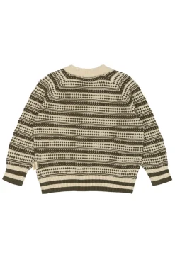 Striksweater - Dark Off White/Dusty Moss
