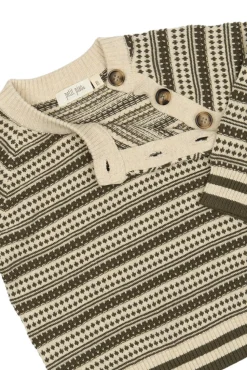 Striksweater - Dark Off White/Dusty Moss