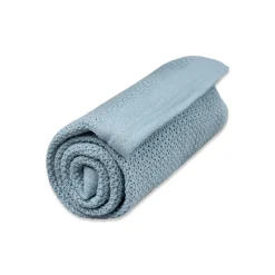 Striktæppe, bomuld - Blå