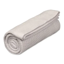 Striktæppe, bomuld, Dove Grey