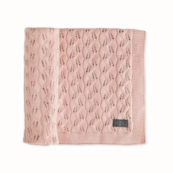 Striktæppe, bomuld, ECO - Cloud pink