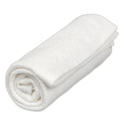 Striktæppe, bomuld, Hvid