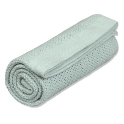 Striktæppe, bomuld, Sage green