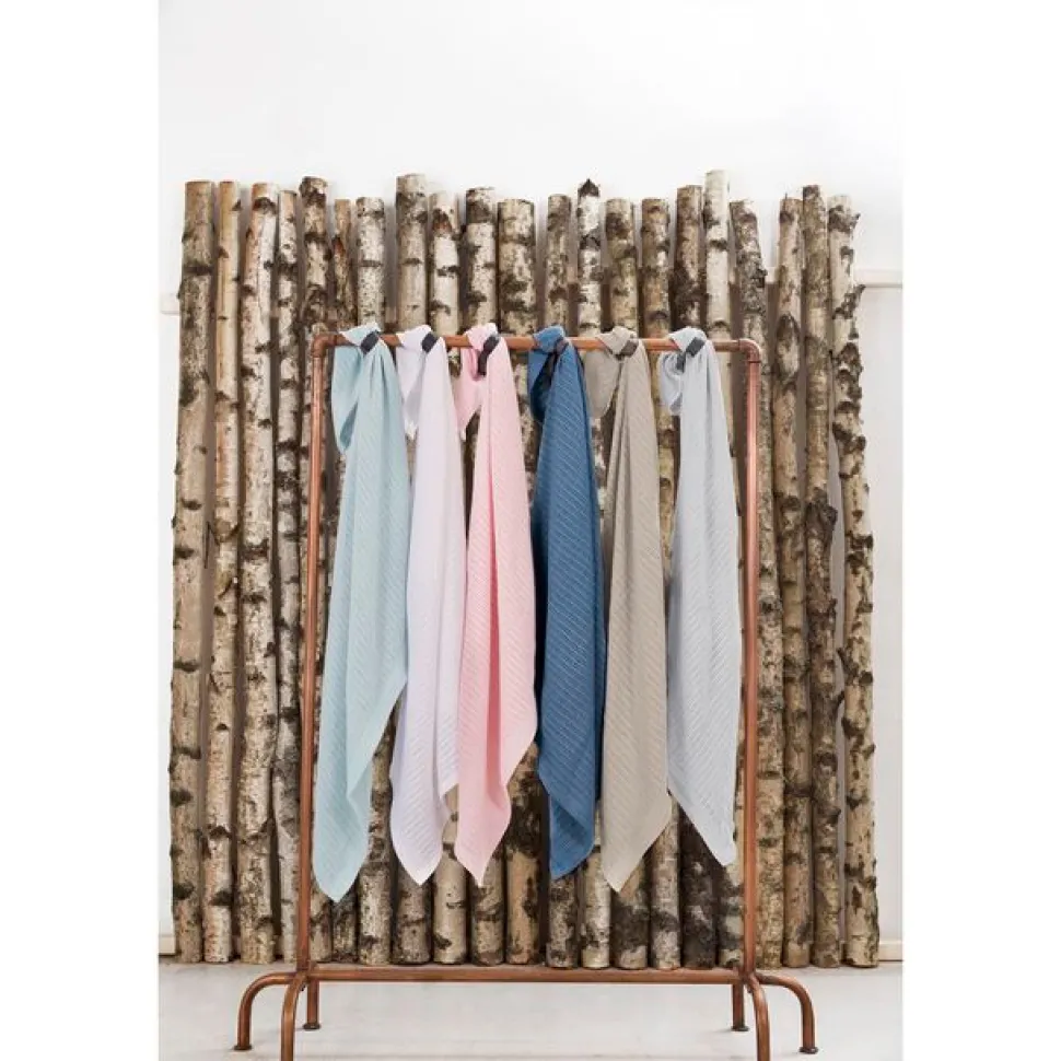 Striktæppe, bomuld, Sage green