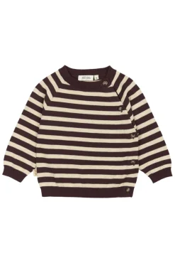 Striktrøje - Off White/Brown