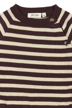 Striktrøje - Off White/Brown