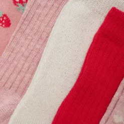 Strømpe m. mønster (5-pak) - Chinese Red