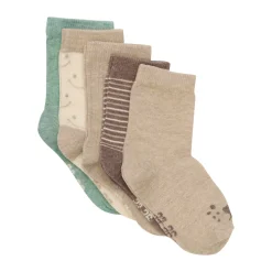 Strømpe m. mønster (5-pak) - Sandshell