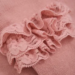 Strømpebukser m. Blonde - Dusty Rose