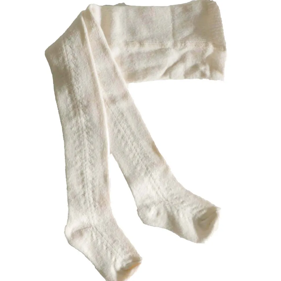 Strømpebukser med hulmønster 2-pak - Bark/ Balsam cream