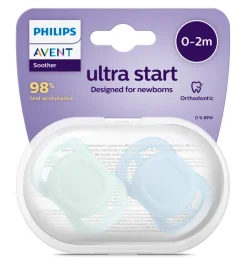 Sut, Ultra starter 0-2 mdr. 2-pk, grøn og blå