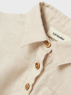 Tarou kortærmet løs body skjorte - BLEACHED