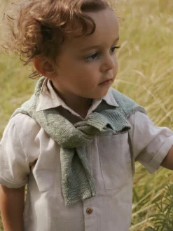 Tarou kortærmet løs skjorte - BLEACHED