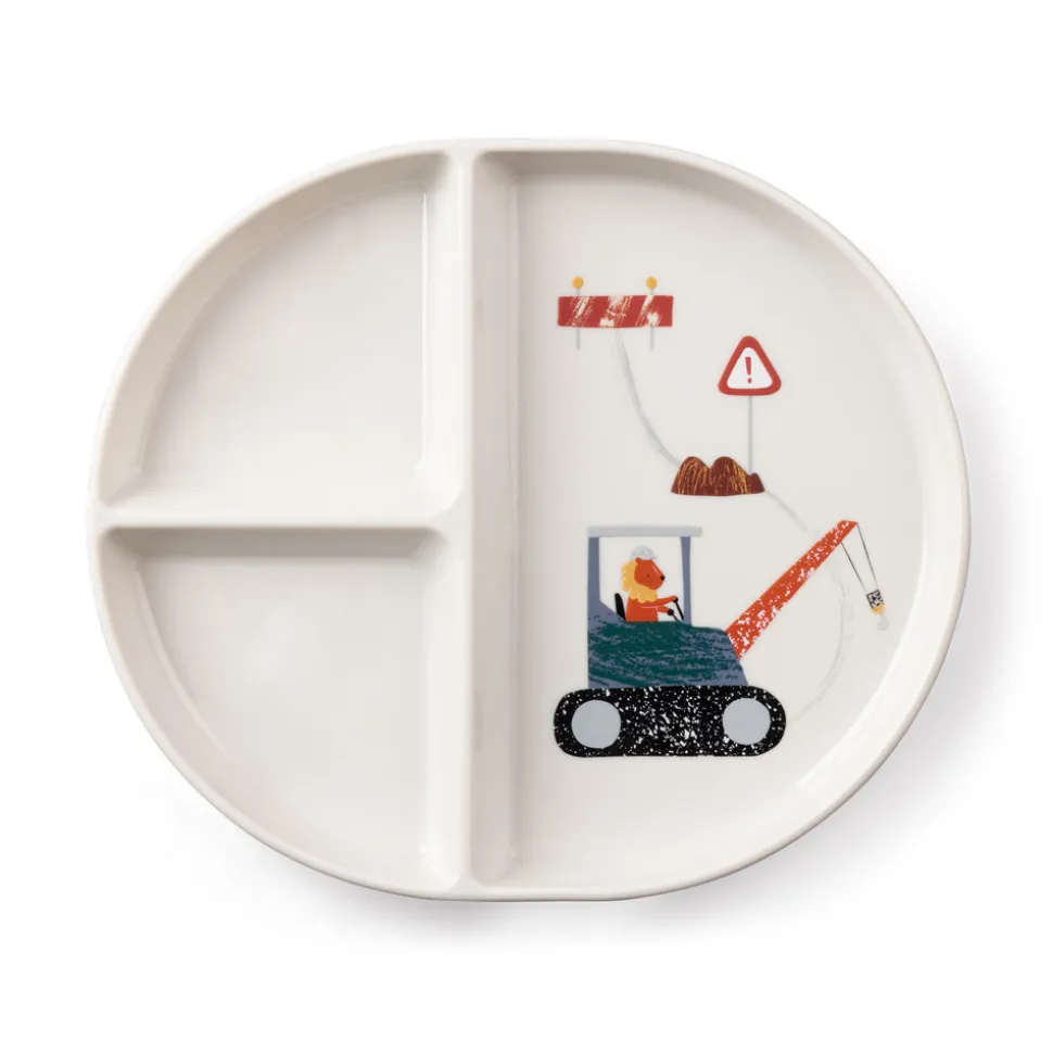 Tastii, tallerken m/3 rum, Busy Builders