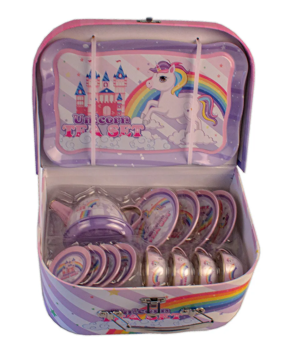 Tesæt i kuffert med enhjørning motiv