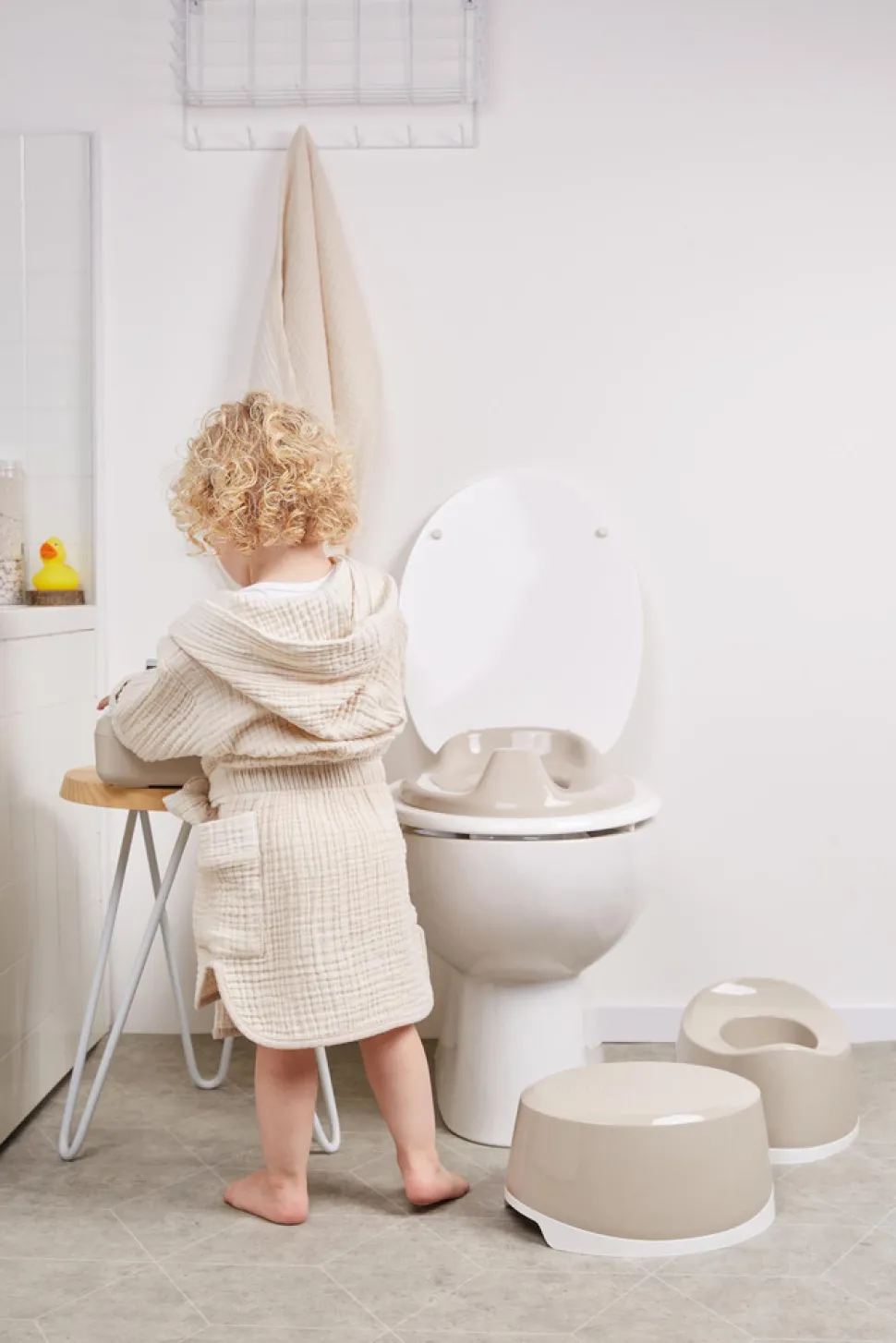 Toiletsæde justerbar - taupe