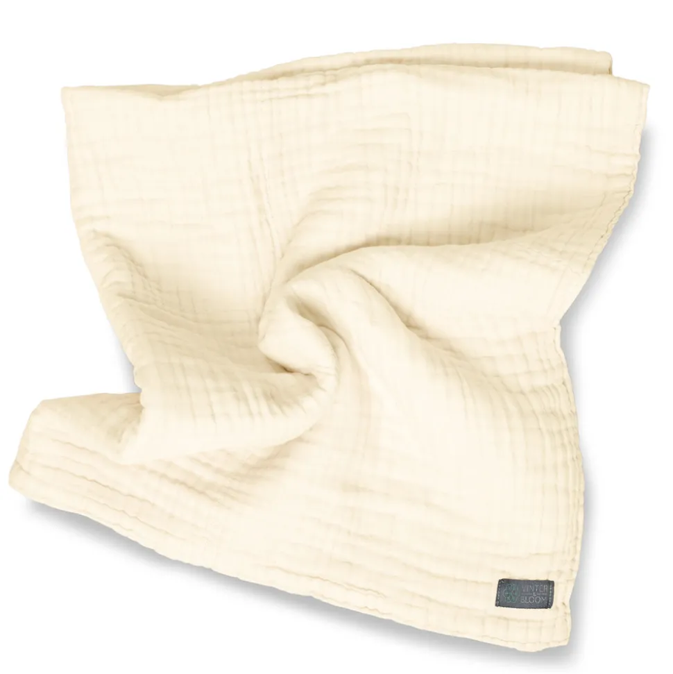 Tæppe, muslin - Pearl white