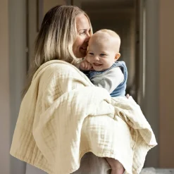 Tæppe, muslin - Pearl white