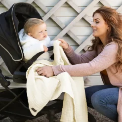 Tæppe, muslin - Pearl white