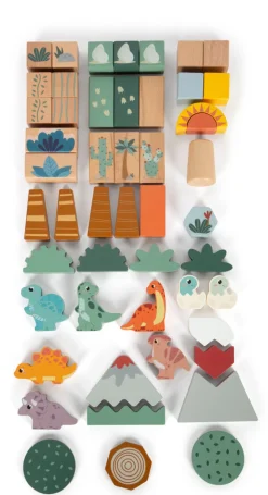 Træ byggeklodser Dino